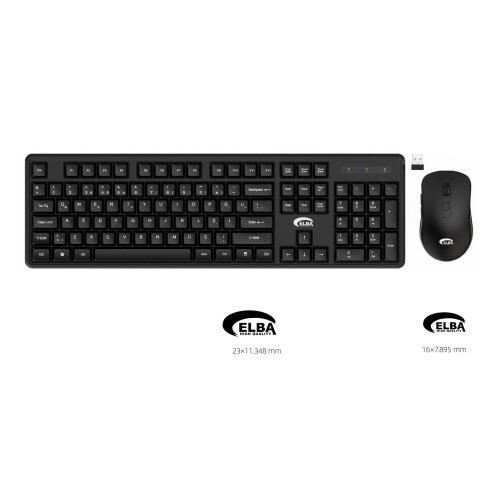 Elba Q Usb Siyah Kablosuz Klavye Mouse Seti Kablosuz Q Klavye ve Mouse