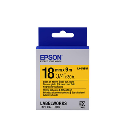 Epson LK-5YBW Strong Siyah Üzeri Sarı 18MM 1,5Metre Etiket