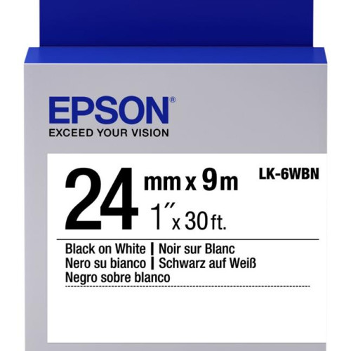 Epson LK-6WBN Standard Siyah Üzeri Beyaz 24MM 9Metre Etiket