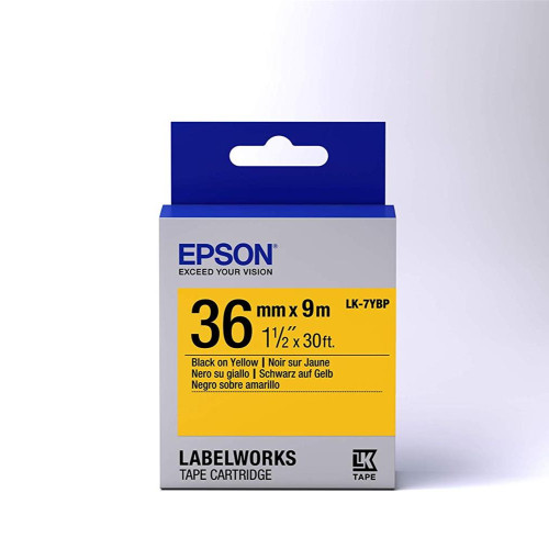 Epson LK-7YBP Pastel Sarı Üzeri Siyah 36MM 9Metre Etiket