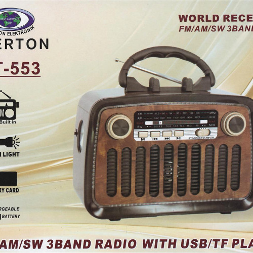 Everton Bluetooth Fm-Usb-Tf-Aux Şarjlı Nostaljik Radyo