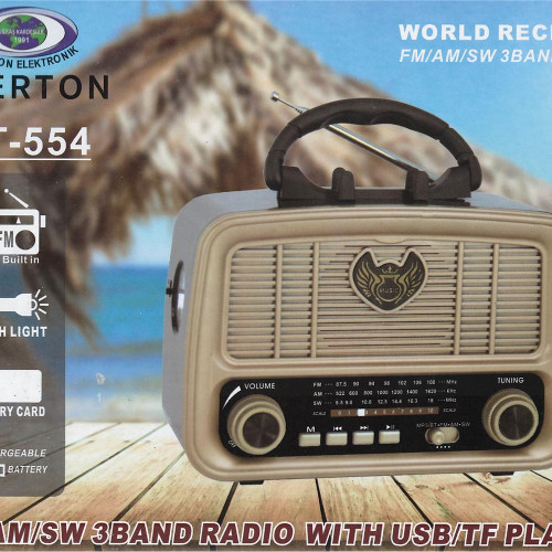 Everton Bluetooth Fm-Usb-Tf-Aux Şarjlı Nostaljik Radyo
