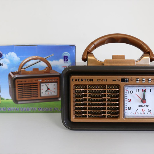 Everton Rt-749  Bluetooth Fm-Usb-Tf-Aux  Şarjlı Nostaljik Radyo