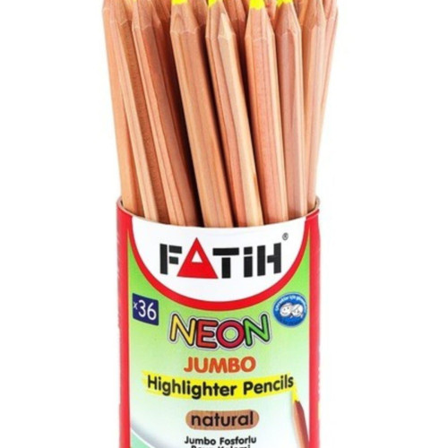Fatih Neon Natural Jumbo Boya Kalemi 4 Renk Tam Boy Kuru Boya Kalemi (36 Lı Paket)