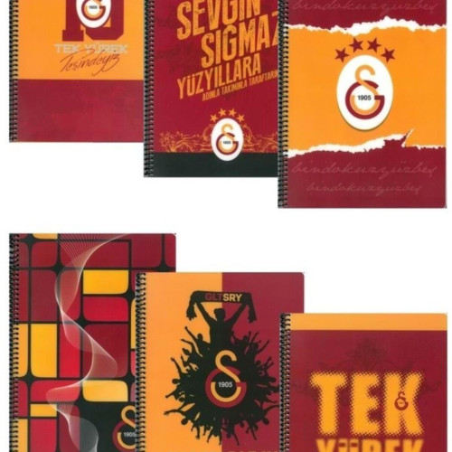 Galatasaray Bloknot Spiralli Karton Kapak 80 Yaprak Not Defteri Çizgili (36 Lı Paket)