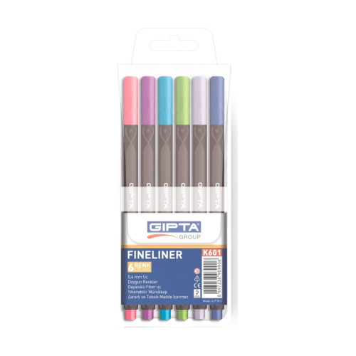 Gıpta Fineliner 0.4 MM Üçgen 6 Renk K601