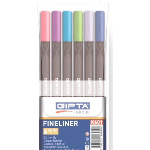 Gıpta Fineliner 0.4 MM Üçgen 6 Renk K601