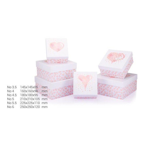 Gıpta Hediye Kutusu Valentınes Day Grata Kare 6 Lı BX0717