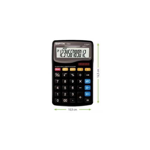 Gıpta Hesap Makinası Masa Üstü 12 Hane F3044