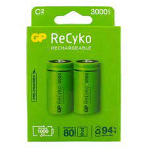Gp 3000 mAh Orta Boy Şarjlı Pil 2 li  Paket C Boy GP300CHCBMTR-2EB2