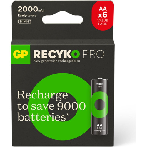 GP AA 2000 mAh Pro Şarjlı Kalem Pil 4+2 Li Paket
