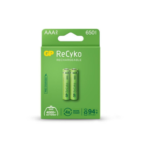 GP AAA 650 mAh Şarjlı İnce Kalem Pil 2 Li Paket