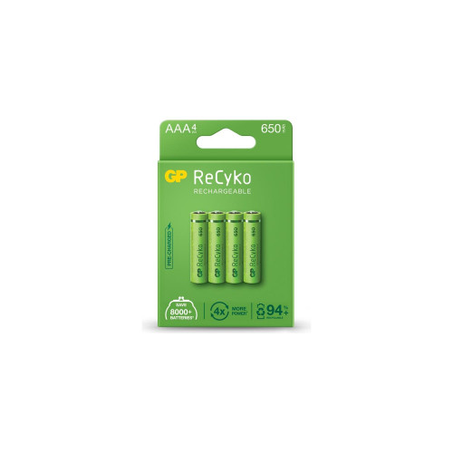 GP AAA 650 mAh Şarjlı İnce Kalem Pil 4 Lü Paket