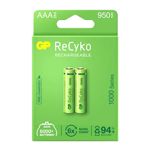 GP AAA 950 mAh Şarjlı İnce Kalem Pil 2 Li Paket