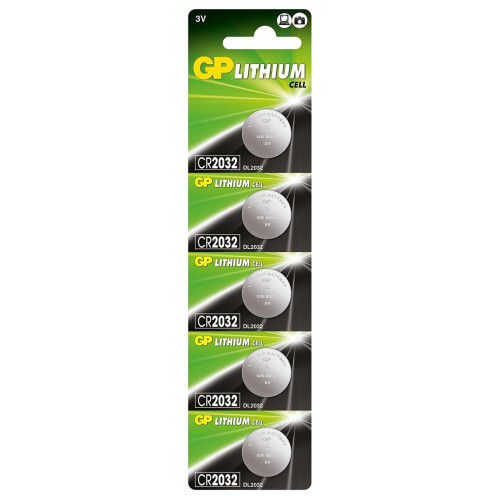 GP CR2032 3V Lityum Düğme Pil 5'li Paket Bios Pili