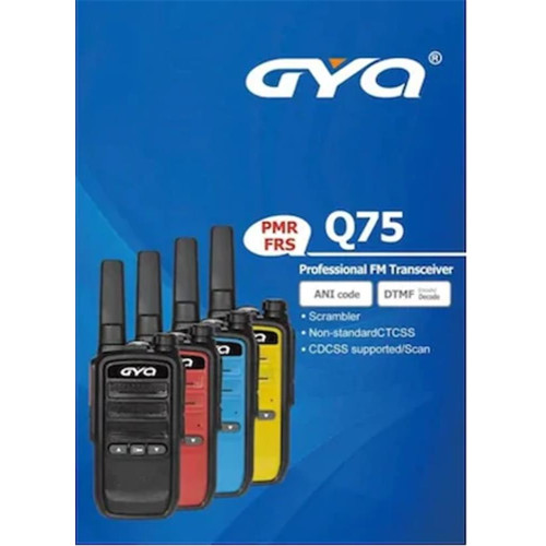 Gyq Q75 Pmr El Telsizi 15 Km Mesafeli Siyah-mavi- sarı -kırmızı Tekli Paket