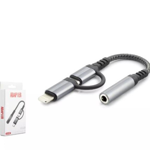 Hadron Gj-026 Type-C + Lightning To 3.5Mm F Kablo Siyah
