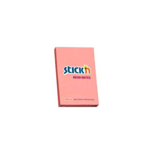 Hopax Stıckn Yapışkanlı Not Kağıdı 100 Yaprak 76x51 Mm Fosforlu Pembe