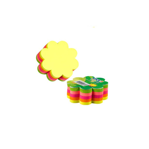 Hopax Stickn Yapışkanlı Not Kağıdı Papatya Şekilli 250 Yaprak 67x67 mm Neon 5 Renk