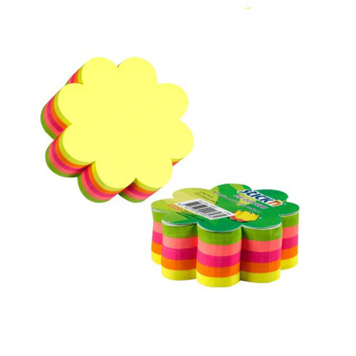 Hopax Stickn Yapışkanlı Not Kağıdı Papatya Şekilli 250 Yaprak 67x67 mm Neon 5 Renk