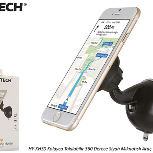 Hytech HY-XH30 Kolayca Takılabilir 360 Derece Siyah Mıknatıslı Telefon Tutucu