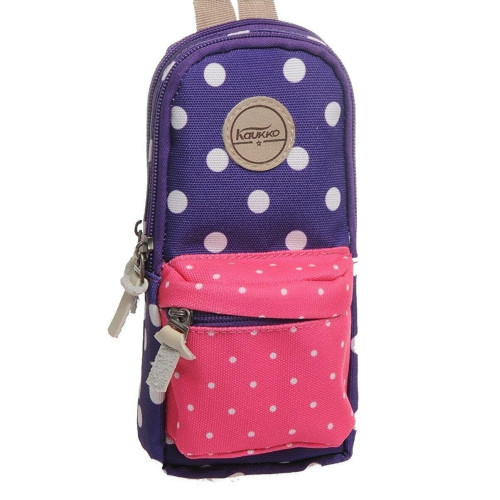 Kaukko Dots Kalem Çantası (Kalemlik) Mor