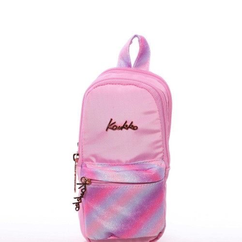 Kaukko Shine Junior Bag Kalem Çantası Simli Pembe