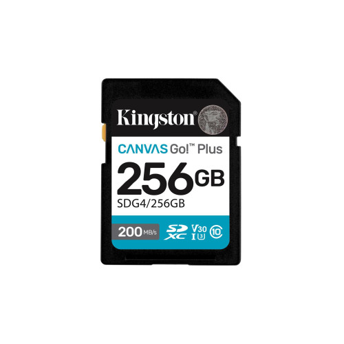 Kingston SDG4-256GB 256GB SDXC Canvas Go Plus Gen4 200MB-s C10 UHS-I U3 V30 Hafıza Kartı