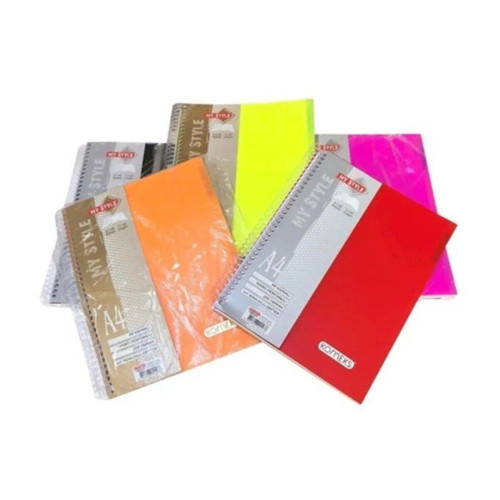 Komeks Plastik Kapak 2+1 Seperatörlü 120 Yaprak A4 Spiralli Defter (36 Lı Paket)