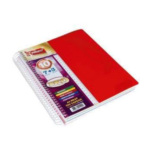 Komeks Spiralli Defter Plastik Kapak 7+3 Seperatörlü Kareli-Çizgili 300 YP A4