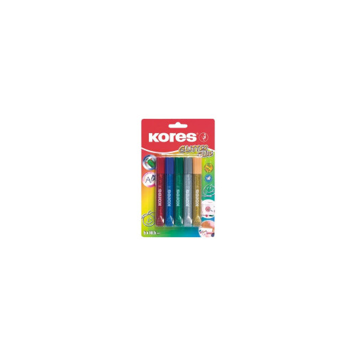 Kores Sıvı Yapıştırıcı Glitter Glue Simli Yapıştırıcı 5 Renk
