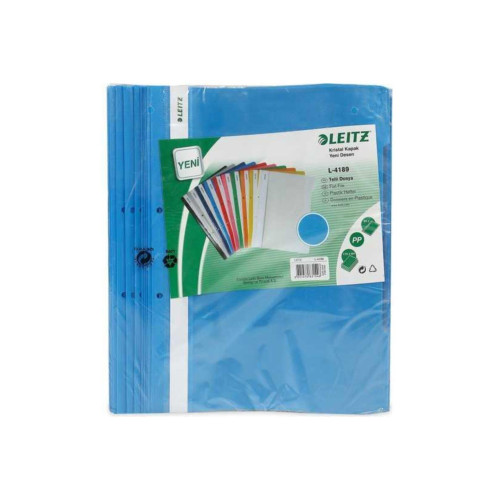 Leitz Telli Dosya Plastik Açık Mavi L-4189 (1 Paket 50 Adet)