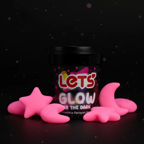 Lets Oyun Hamuru Tek Renk Karanlıkta Parlaya Pembe 110 GR