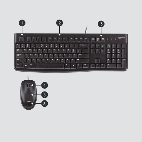 Logitech MK120 Q Usb Standart Kablolu Klavye Mouse Seti