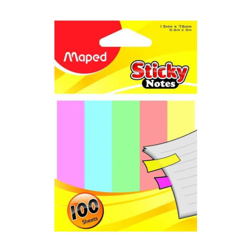 Maped 5'Li İndeks Ayraç 15x76 mm Yapışkanlı Not Kağıdı 100 Sayfa