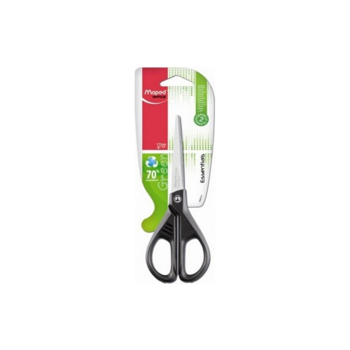 Maped Büro Makası Essentials Green Plastik Saplı Blisterli 17 CM Simetrik Makas