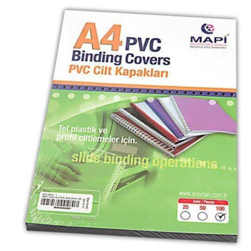 Mapi A4 Pvc Opak Cilt Kapağı 160 Micron 100'lü Paket Mavi