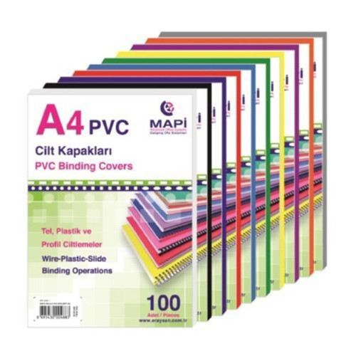 Mapi Cilt Kapağı Plastik Opak A4 160 Micron Siyah (100 Lü Paket)