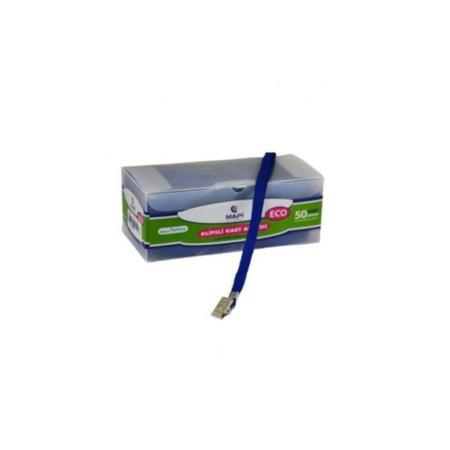 Mapi Metal Klipsli Eco Askı Ipi Mavi 50 Li (1 Paket 50 Adet)