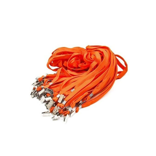 Mapi Kart Askı İpi Metal Klipsli Turuncu Askı İpi (50 Li Paket)