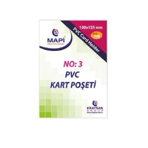 Mapi Pvc Dikey Kart Poşeti No:3 100X135 Mm 100 Lü (1 Paket 100 Adet)