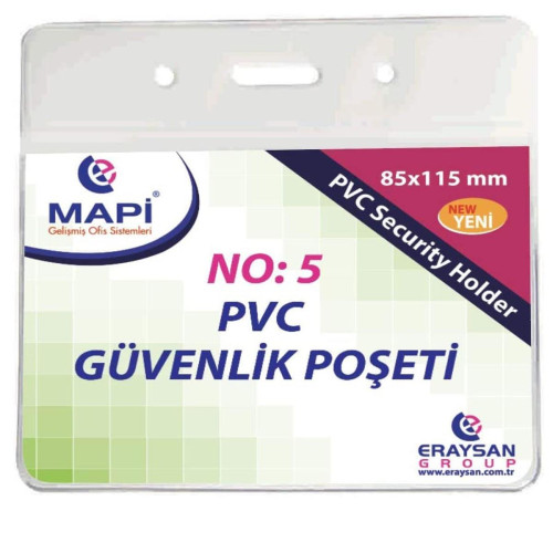 Mapi Kart Poşeti Yatay Güvenlik 85x115 MM Şeffaf (100 Lü Paket)