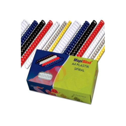 Mapibind Spiral Plastik 320 - 380 Sayfa 38 MM Beyaz (50 Li Paket)