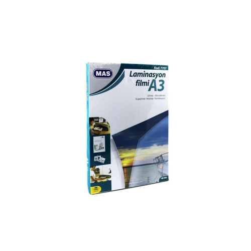 Mas A-3 Laminasyon Filmi Parlak A3 125 Micron (100 Lü Paket)