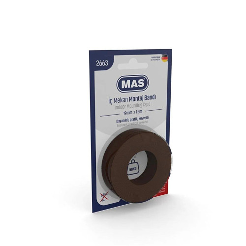 Mas Montaj Bandı İç Mekan Güçlü 19 MM x 1.5 Metre Montaj Bandı