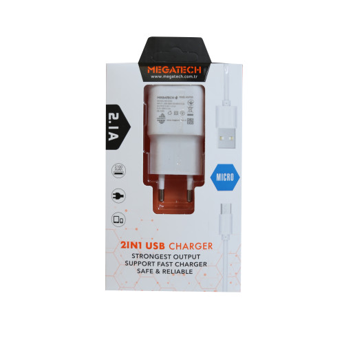 Megatech 2ın1 2.1 Amper  Ev Şarj+Micro Kafa