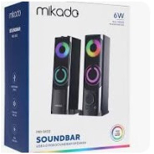 Mikado MD-S102 2.0 3Wx2CH RGB Ledli Siyah USB Soundbar Speaker Hoparlör