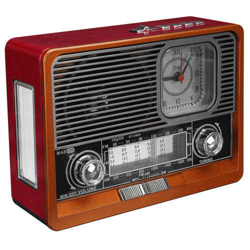 Mikado Ahşap USB- TF Destekli Bluetooth FM-AM-SW 8 Band Klasik Radyo