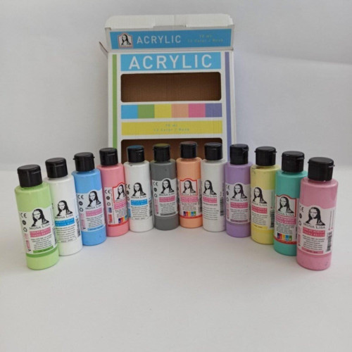 Südor Mona Lisa Chalky Akrilik Boya Seti 12 Renk x 70 ml