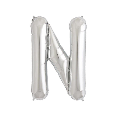 Nedi Folyo Balon 100 Cm Harf Şişirilmemiş Gümüş (N Harfi)